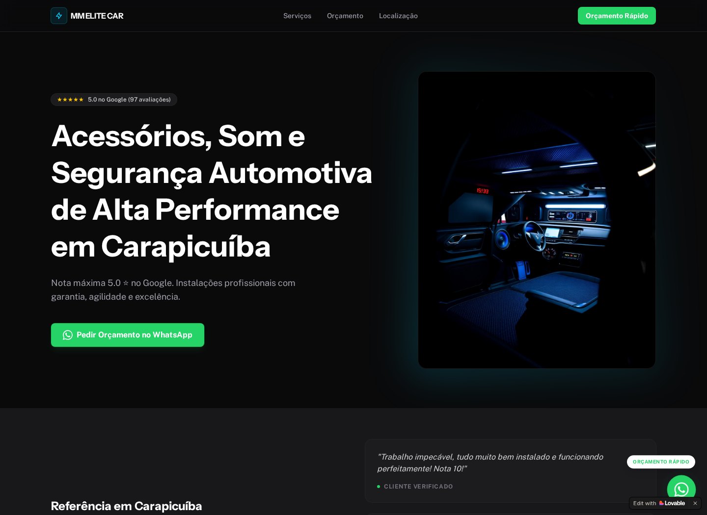 Prévia do projeto MM Elite Car